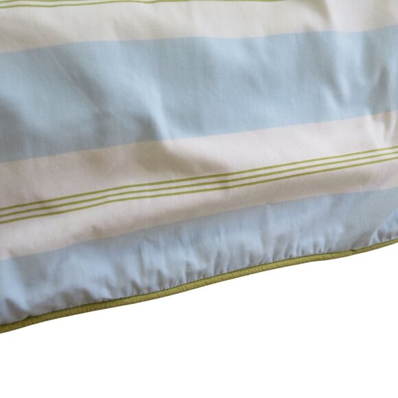 Martha Stewart Euro Pillow Shams 26"x26" Blue/White/Green Beach Porch Stripes - Picture 3 of 8